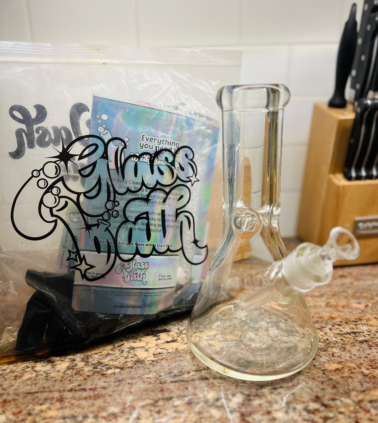 before and after clean bong