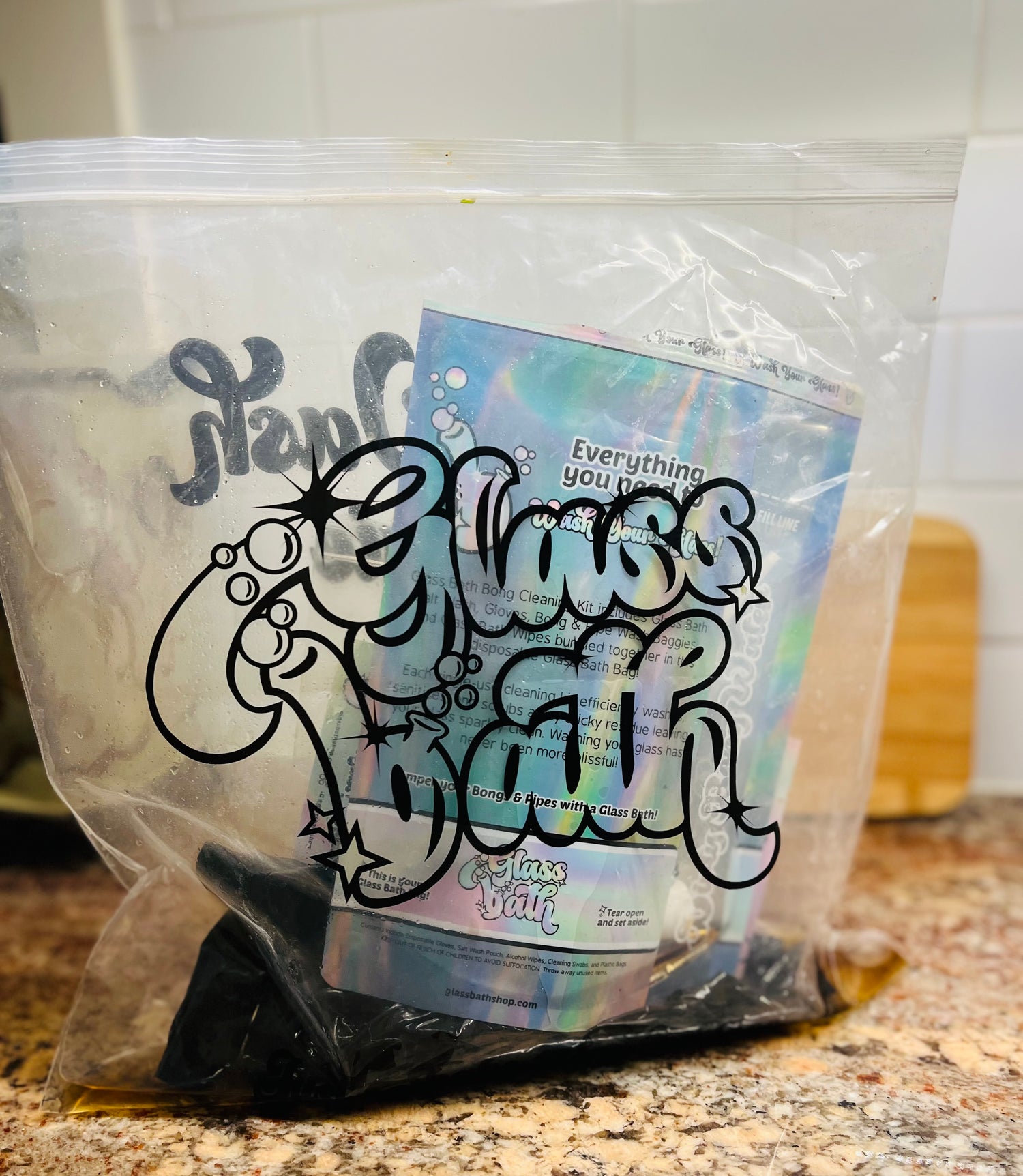 disposable baggies with dirty bong water