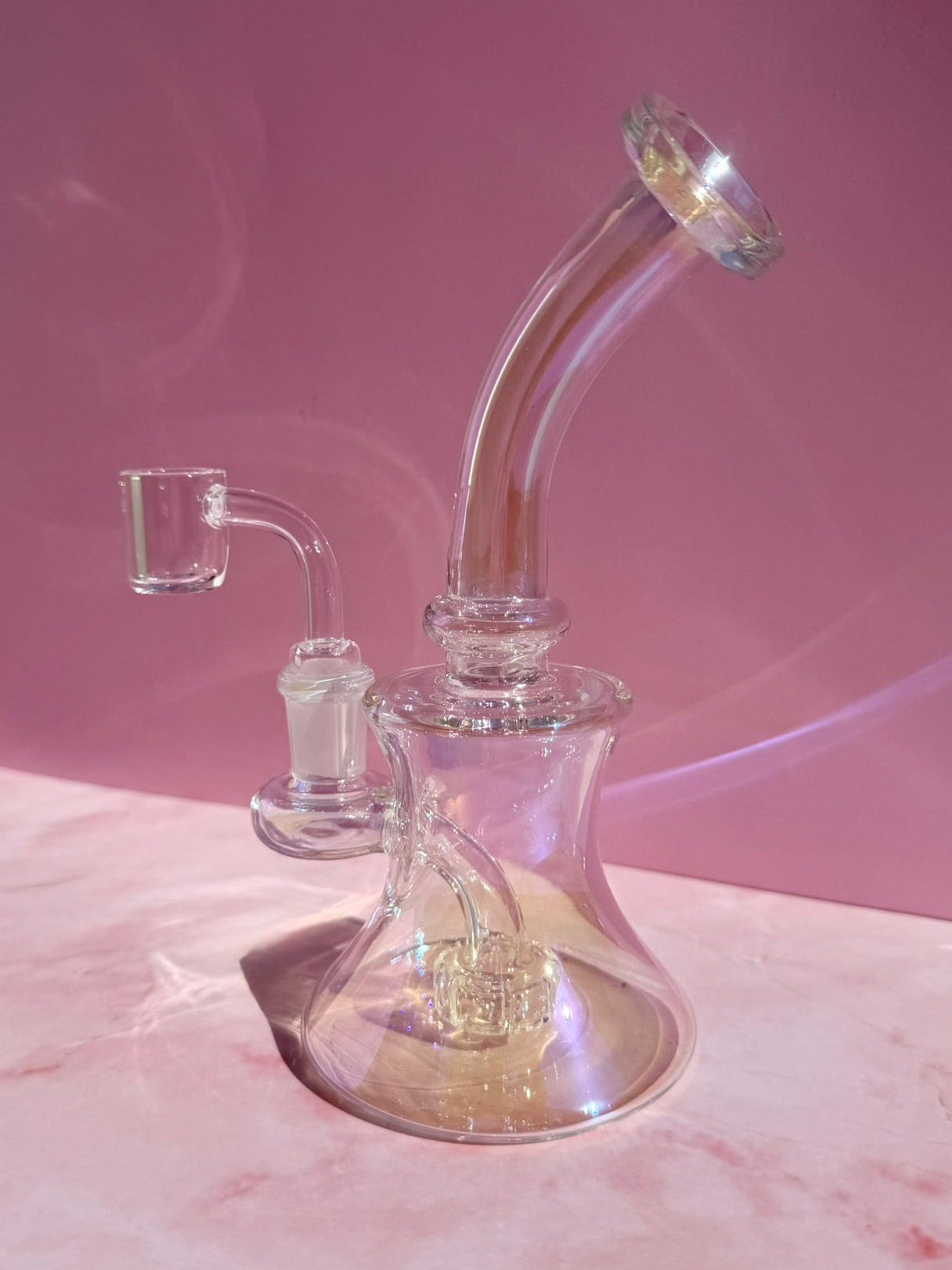 iridescent glass dab rig wax dabbing glass rig