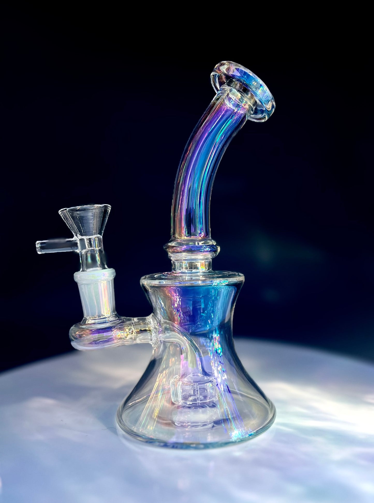 custom holographic iridescent glass bong