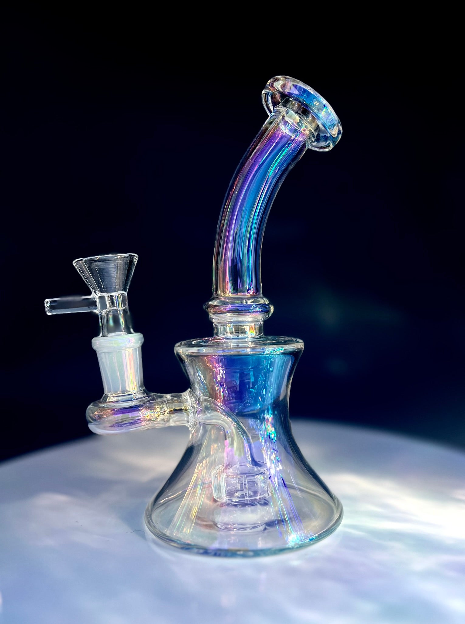 custom holographic iridescent glass bong